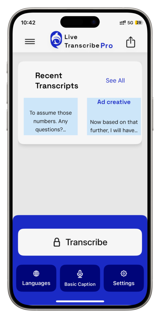 Live Transcribe for iPhone, live caption, iScribe