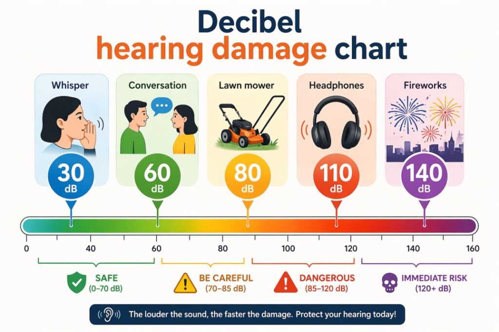 Decibel hearing damage chart