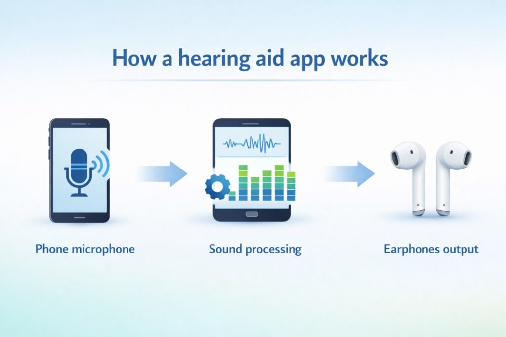 How a hearing aid app works